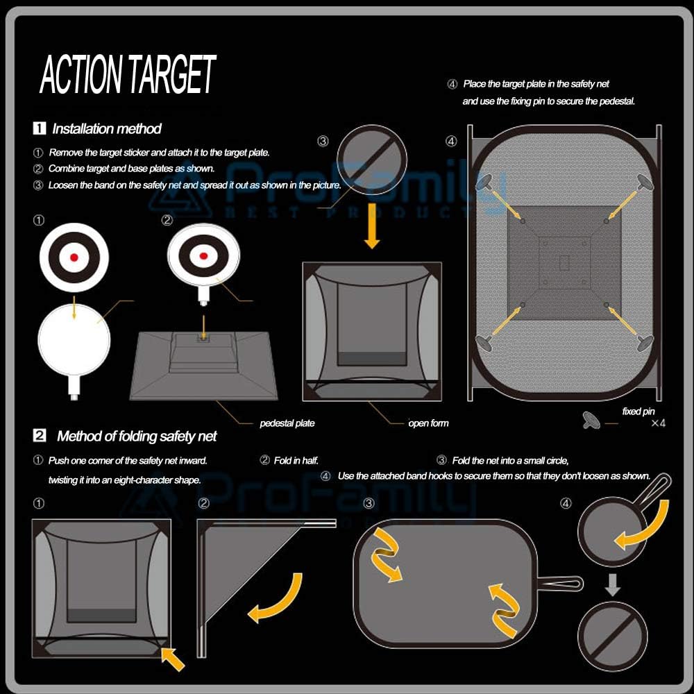 Automatic Airsoft Action Target for Shooting, Reusable BB & Pellet Guns with Trap Net Catcher Training Targets: Toys & Games
