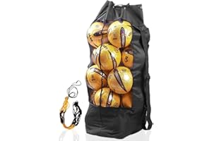 Extra Large Waterproof Mesh Ball Bag Ladiz Adjustable Drawstring Equipment with Strap for Basketball Volleyball Soccer Rugby 