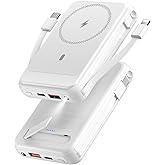 Magnetic Power Bank 12000mAh for Magsafe Portable Charger, 22.5W Fast Charger Wireless Battery Pack with Built in Cables, for iPhone 16/16 Plus/16 Pro/16 Pro Max iPhone 15/14/13/12 Series