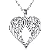 YFN Angel Wings Necklace Sterling Silver Guardian Angel Necklace Wings Pendant Jewelry for Women Gifts