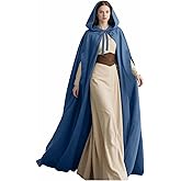 L'VOW Arm Holes Renaissance Cloak with Hood Medieval Women Hooded Cape for Halloween Cosplay