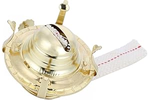 BESPORTBLE Vintage Golden Aluminum Alloy Kerosene Oil Lamp Burner with Wick, Safe and Practical for Long-Term