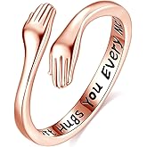 INFUSEU Cute Hug Rings for Women Girls, Love Gifts for Her