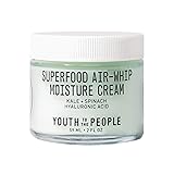 Youth To The People Superfood Air-Whip Moisture Cream - Hyaluronic Acid + Green Tea Moisturizer - Vegan Gel Cream Ideal for C