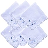 CoCoUSM Womens Handkerchiefs Lace Embroidered Cotton Handkerchiefs Bulk
