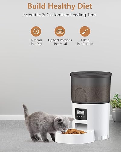 Automatic Cat Feeders,Timed Auto Cat Feeder Meals Programmable