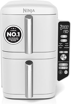 Double Stack XL Air Fryer, Friteuse sans huile Verticale, Blanc