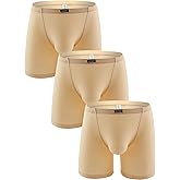 iKingsky Men's Long Leg Boxer Briefs Seamless Front Breathable Trunks Silky No Ride Up Underwear Stretch Men Underpanties