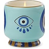 Paddywax Scented Candles Dopo Hand-Painted Ceramic Luxury Artisan Candle, 8-Ounce, Eye - Incense & Smoke