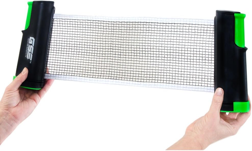 GSE Games & Sports Expert Anywhere Retractable Table Tennis Net and Post. Adjustable Replacement Ping Pong Net (4 Colors) (Black) : Sports & Outdoors