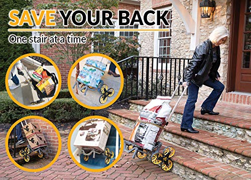 UpCart Hero Stair Climbing Dolly | 140lb Capacity Up & Down Stairs | Perfect Cart for Groceries, Laundry, and Boxes