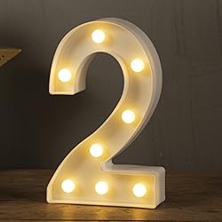 HXWEIYE Light Up Numbers-2, LED Marquee Number