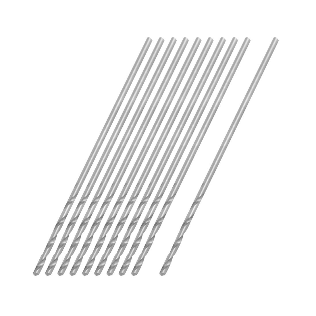 sourcing map 0.75mm Dia Micro HSS Straight Shank Twist Drill Bit 10 Pcs