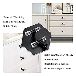 Peaha 25 Pack Glass Cabinet Knobs Black Cabinet