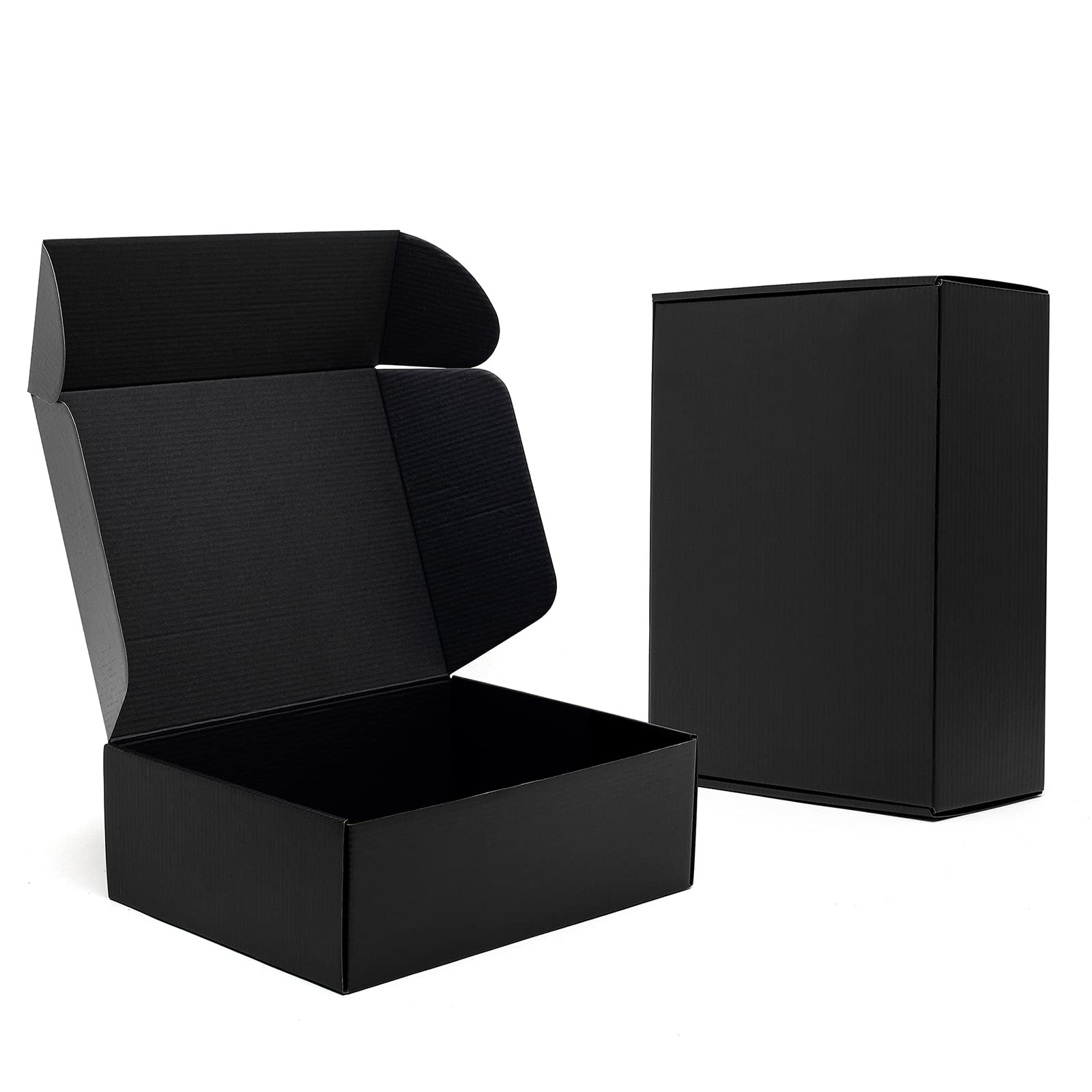 Photo 1 of Timirog 12x9x4" Black Shipping Boxes - 20 Pack Corrugated Cardboard Mailing Box for Small Business, Tab Locking Literature Mailer Packaging Supplies for Packing Book Gifts Craft