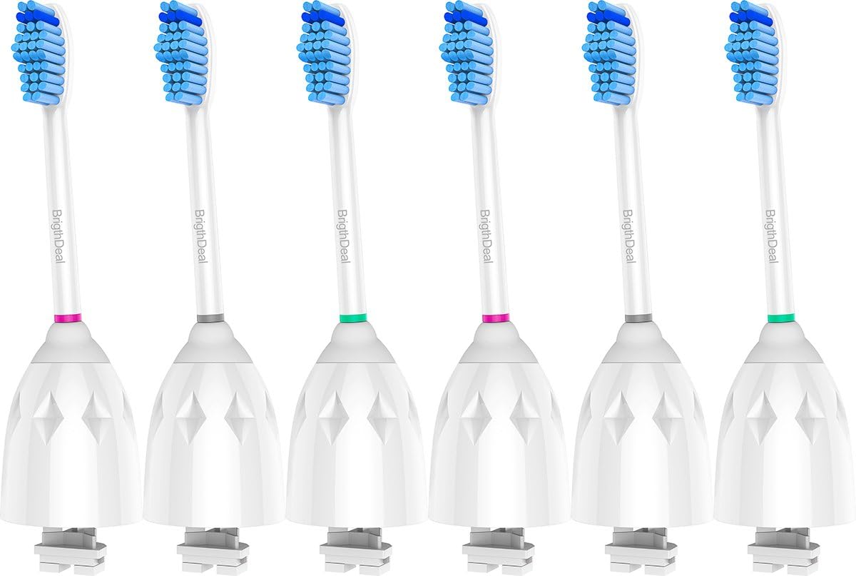 BrightDeal Sensitive Replacement Toothbrush Heads for Philips Sonicare E-Series Xtreme Essence Advance CleanCare and Elite HX7053/64, 6-Pack