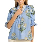 Amiblvowa Women Flutter Puff Sleeve Peplum Tops Y2K Boho Floral Ruffle Babydoll Blouse V Neck Cute Flowy Shirt Going Out Top