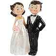 STOBOK Wedding Cupcake Topper Bride and Groom Figurines Small Resin Couple Doll Wedding Cake Decorations Party Desktop Bride Figurines Ornaments