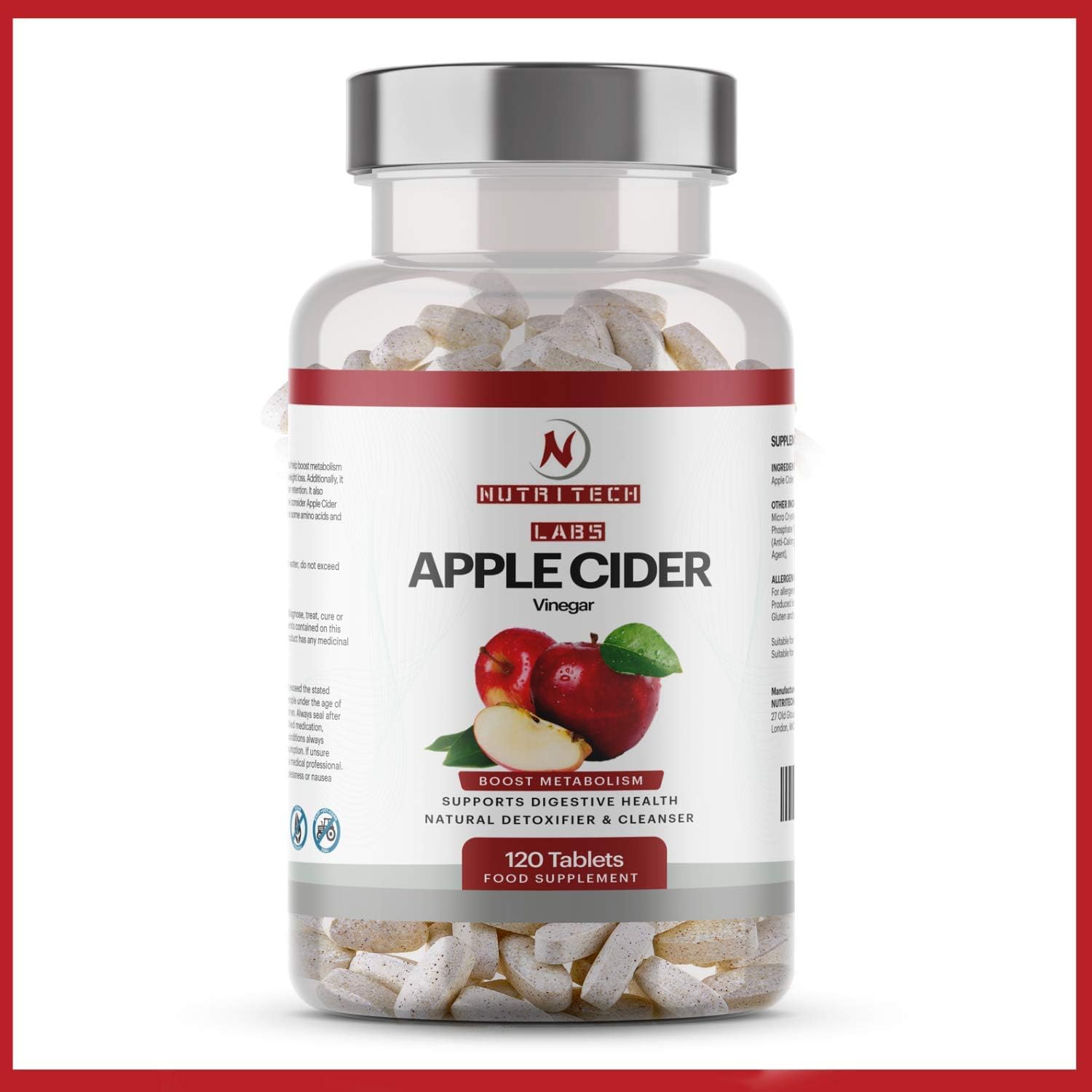 Apple Cider Vinegar Tablets 1000 mg Per Serving High Strength 120