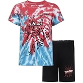 Marvel Spider-Man Boys Tie Dye Short Sleeve Shirt and Shorts Set for Toddler and Big Kids