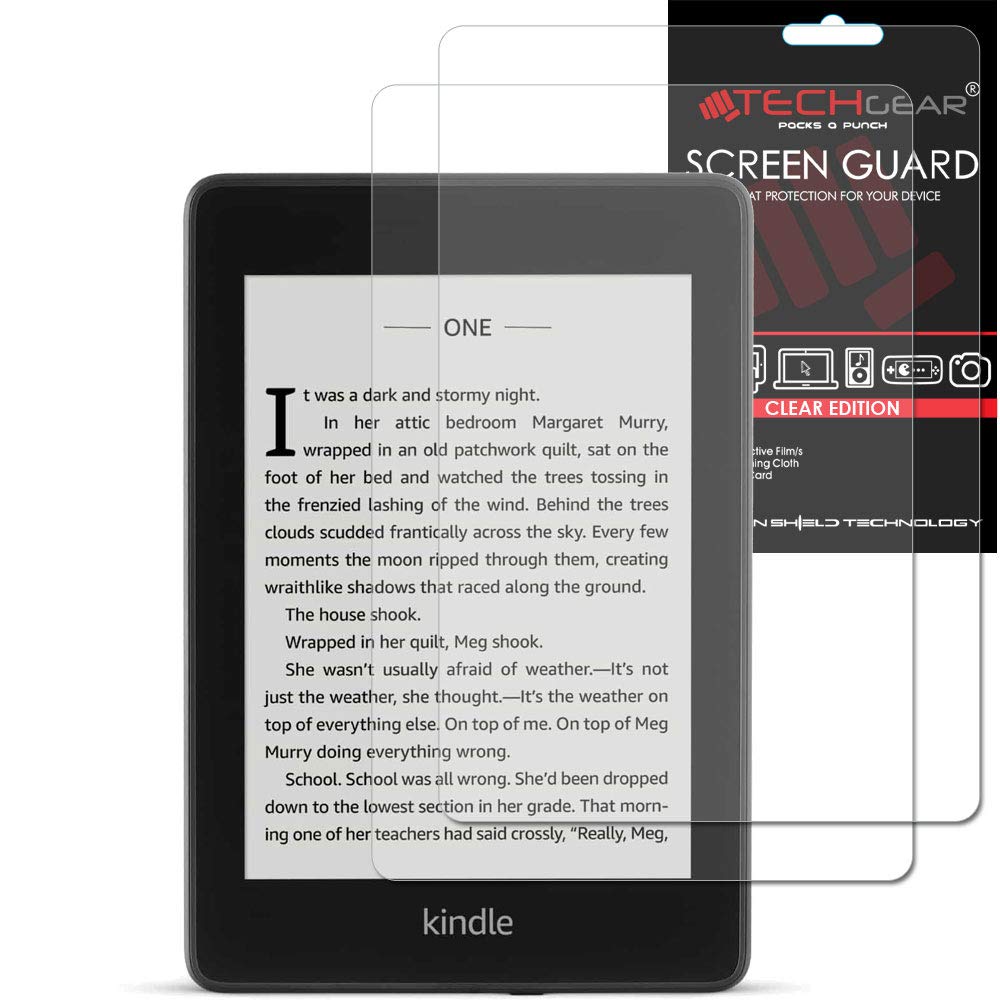 TECHGEAR [2 Pack] Full Screen Protectors for Amazon Kindle Paperwhite 4 (2018 Release / 10th Generation) CLEAR Full LCD Display Screen Protectors Cover Guards