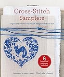 Cross-Stitch Samplers: Elegant and Timeless Needlecraft Designs in Red and Blue (Made in France) by 