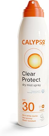Calypso Clear Protect Dry Mist Spray SPF30 175ml Water Resistant UVA UVB view 2