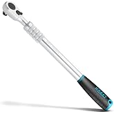HAZET 1/2 in Drive Extendable Ratchet 916HPLG, 90 Teeth, 24.21 in Long | HiPer fine-tooth, reversible, ball lock, chrome-plated, extra long version, infinitely extendable, VPA tested
