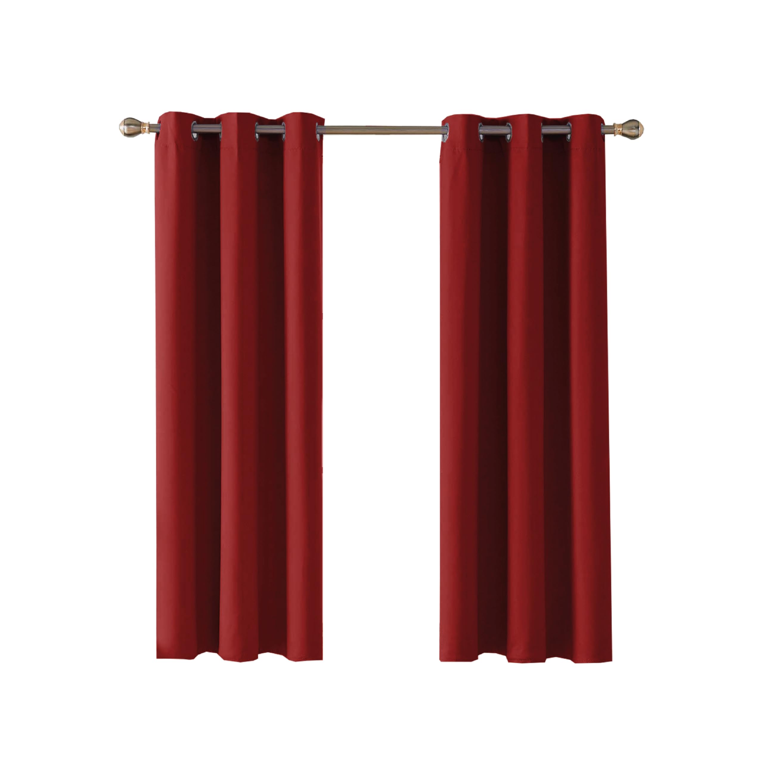 Home In Style 4U Thermal Insulated Blackout Curtains for Bedroom Windows Red Curtain 46" width x 90" drop 2 Panels, Ring Top Eyelet Super Soft Blackout Eyelet Curtains for Living Room
