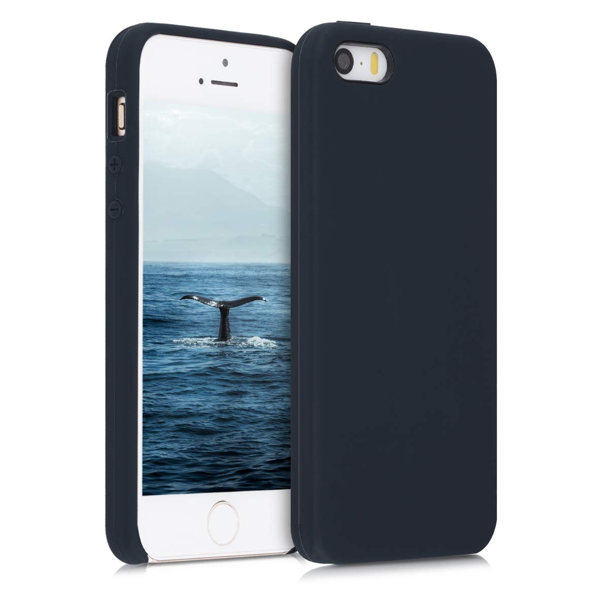 kwmobile Case for Apple iPhone SE (1.Gen 2016) / iPhone 5 / iPhone 5S Case - Soft Cover - Shockproof Silicone - Wireless Charging Blueberry — image 1