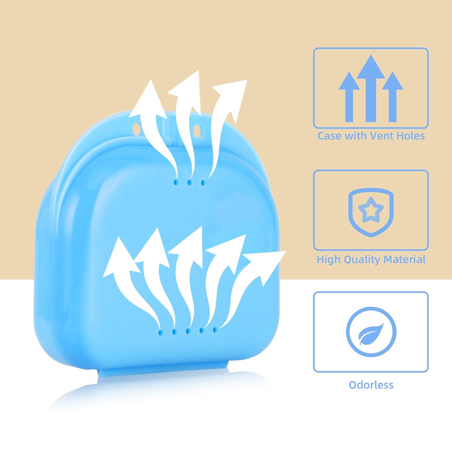 Orthodontic Retainer Case with Random Color, Denture Box Mouthguard Container with Vent Holes, Mouthpiece Aligner Case with Hinged Lid Snaps for Office|Travel|Household - 12 Months Warranty: Beauty