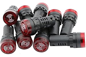 NewZoll 22mm DC 12V Red LED Flashing Buzzer Pilot Panel Indicator Light Miniature Indicator Light Lamp