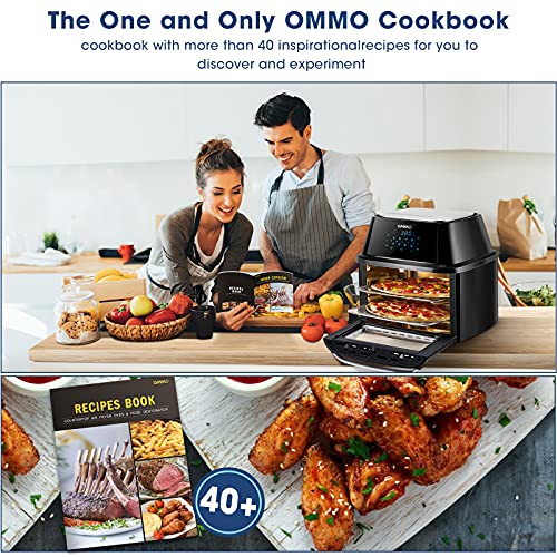 OMMO Air Fryer Oven, 17 Quarts 1800W Air Fryer Toaster Oven, 8 Presets
