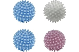 LuckyOpt Laundry Balls, 4Pcs PVC Laundry Scrubbing Balls for Washing Machine, 2.5In Reusable Washer Laundry Dryer Balls for Reducing Clothing Wrinkles, Better Clean (4)
