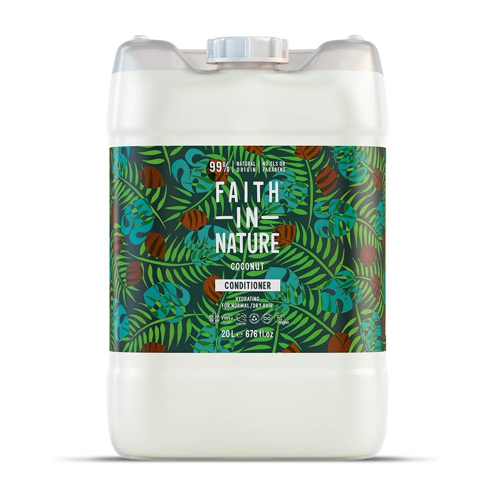 Faith In Nature Natural Coconut Conditioner, Hydrating, Vegan & Cruelty Free, No SLS or Parabens, Normal to Dry Hair, 5L Refill Pack