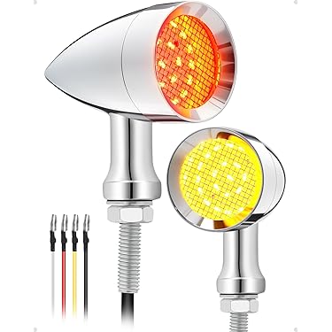 Cromo Motocicleta LED Intermitente Trasero Luz De Freno Barra Caso Para