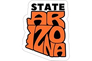 NO THORNS MEDIA Arizona State Sticker Travel Weatherproof Souvenir Decal Vinyl Small Waterproof for Water Bottle Mug Passport Notebook Laptop Computer Phone Car Stickers Size 4" ID44990
