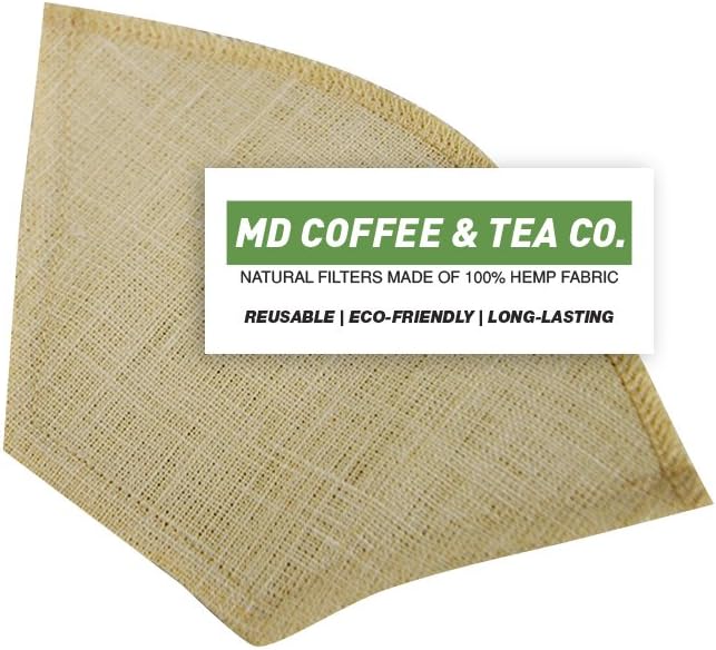 Hemp Coffee Filter 2, Reusable Coffee Filter, Saves Money, Taste Better & Reduces Waste – All Natural Organic Coffee Filters, Pour Over Coffee Filter, V60 02 Style Unbleached Dripper Filter