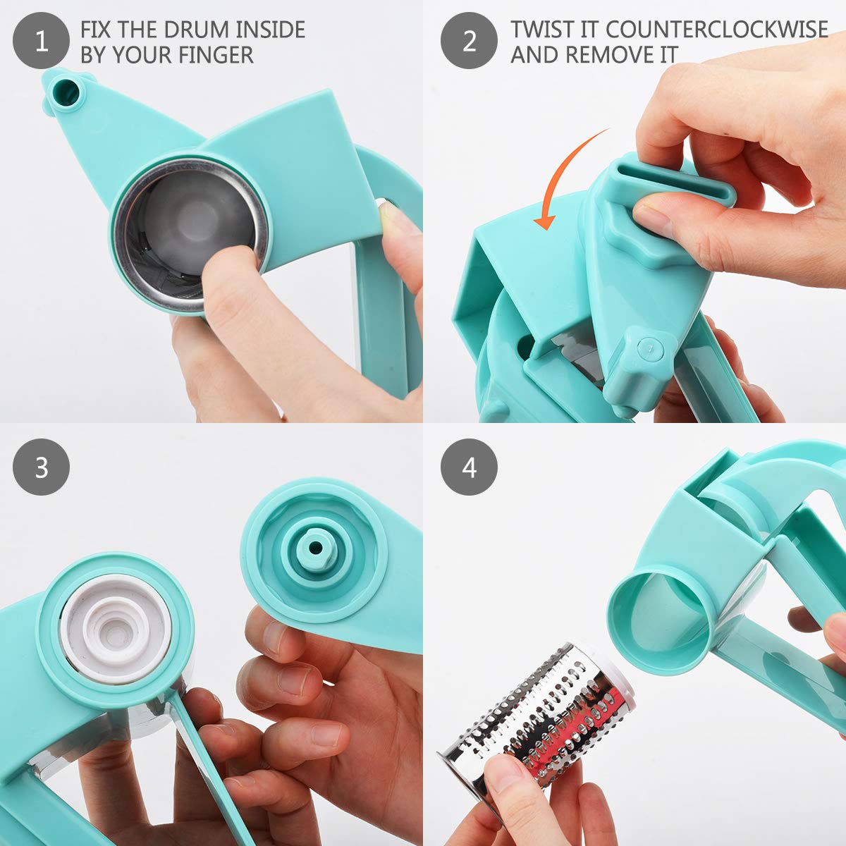 Oumosi grattugia formaggio Rotary Ginger affettatrice grattugia cutter Shredder Blue