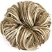 Lelinta Hair Bun Extensions Wavy Curly Messy Donut Chignons Hair Piece Wig Hairpiece Ginger Brown Mix Bleach Blonde