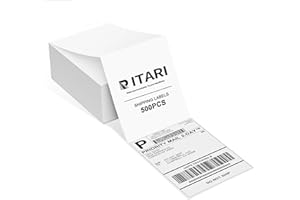 Itari 4x6 Thermal Labels - Fan-Fold Shipping Labels, Label Stickers Thermal Paper with Perforated for Thermal Printer, Compatible with Etsy, Shopify, Ebay, Amazon, FedEx, 500 Labels, White