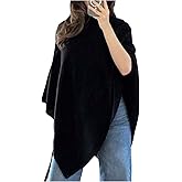 Milumia Women's Poncho Sweater Knitted Pullover Shawls Wraps Capes Dolman Sleeve Tops
