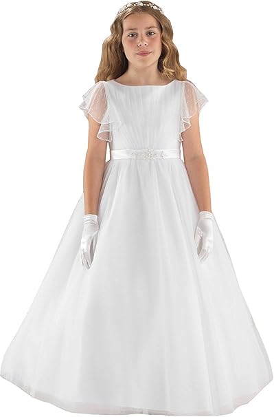 Hotgirls Hotgirls Weisse Organza Ruschen A Line Blumenmadchen Kleider Erstkommunion Kleid Kleider Amazon De Bekleidung