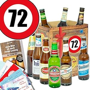 Geschenkideen für Männer zum 72. / Biere der Welt Geschenkbox/Bier Geschenk