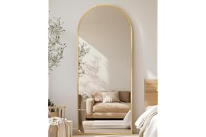 Antok Full Length Mirror, 58"x18" Arched Floor Mirror, Mirror Full Length with Stand, Wall Mounted Mirrors for Living Room Bedroom, Gold