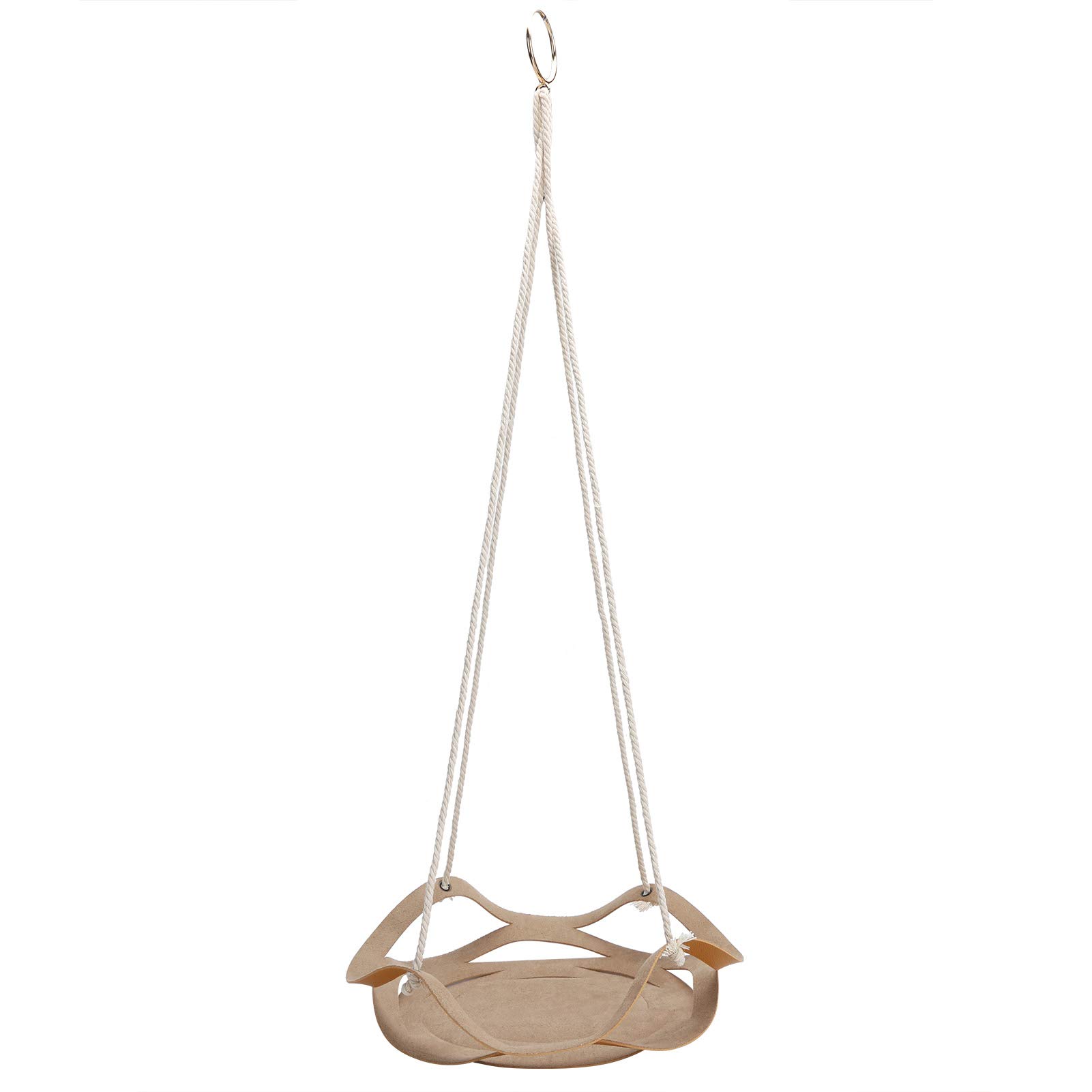 Plant Hanger, Flower Pot Plant Holder with PU Leather Tray for Secure Display, Sturdy Cotton Rope for Reliable Hanging, Perfect for Indoor Plants Display & Home Decor