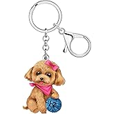 WEVENI Acrylic Golden Doodle Keychains for Women Teen Girls Cute Puppy Pet Dog Gifts Poodle Accessories Purse Wallet Charms