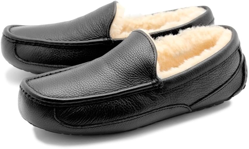 Amazon アグ スリッポン アスコット Ascot 5379 メンズ 靴 レザー シューズ ローファー フラットシューズ 02 ブラック Us9 0 27cm 並行輸入品 ローファー スリッポン