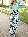 DUNEA Women's Maxi Dress Floral Printed Autumn 3/4 Sleeve, Green, Size Large