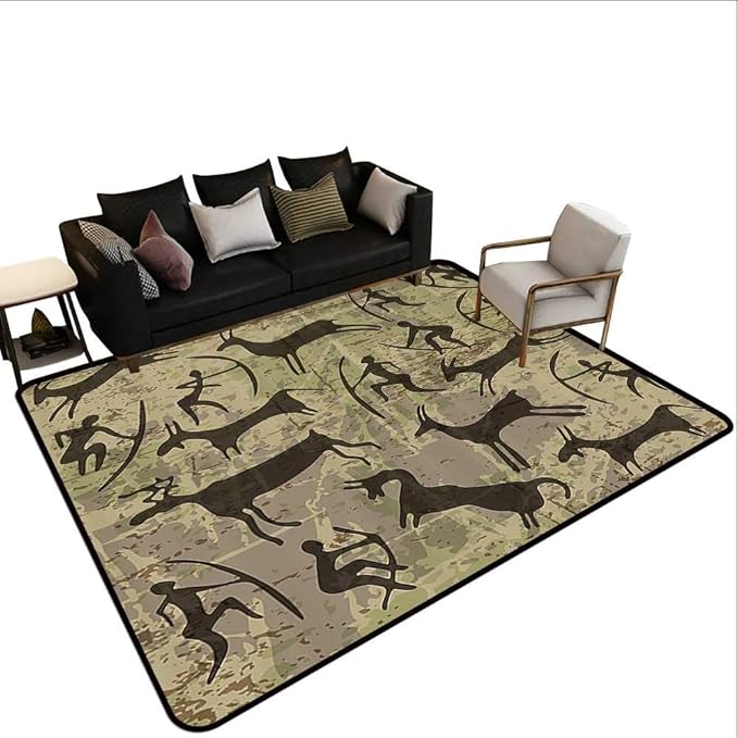 Tapete para interior/exterior con diseño tribal de petrografía, arte de